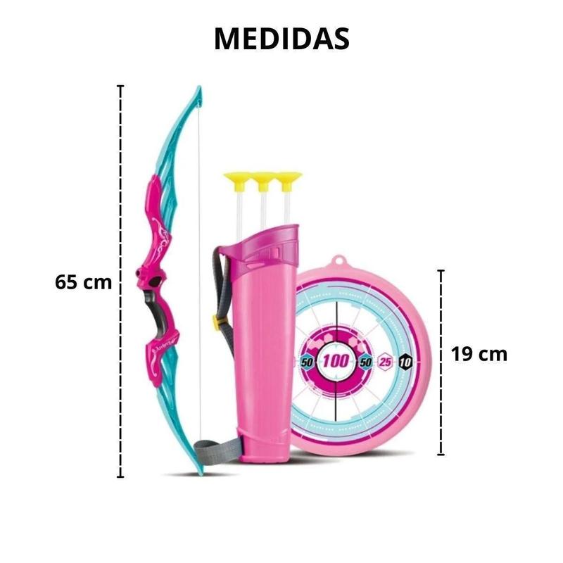 Arco E Flecha Rosa De Brinquedo Mira Certa Lançador Arqueiro